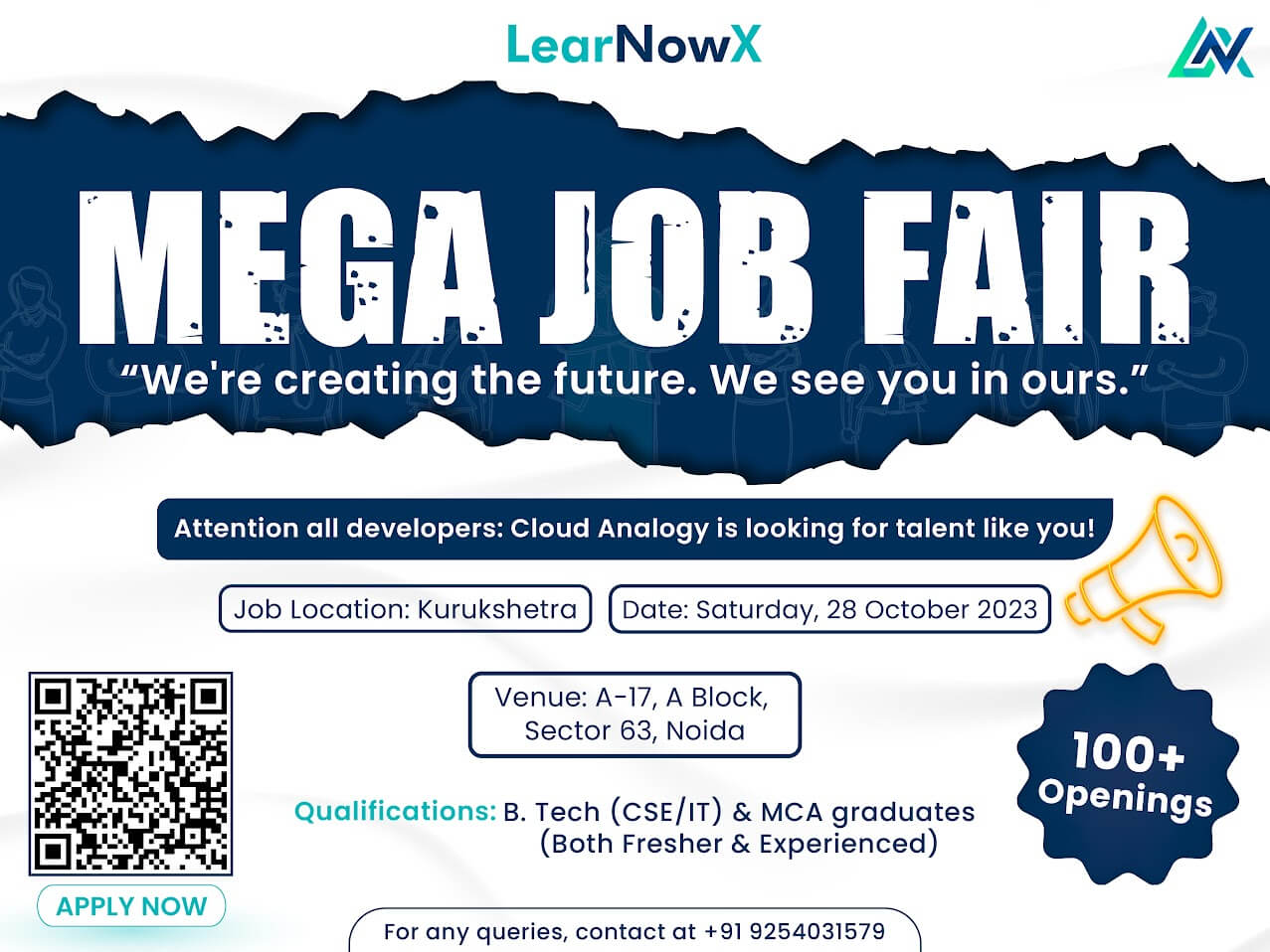 You are currently viewing LearNowX to Host Mega Job Fair for Cloud Analogy: 100+ Developer Openings